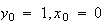 $y_{0}=1,x_{0}=0$